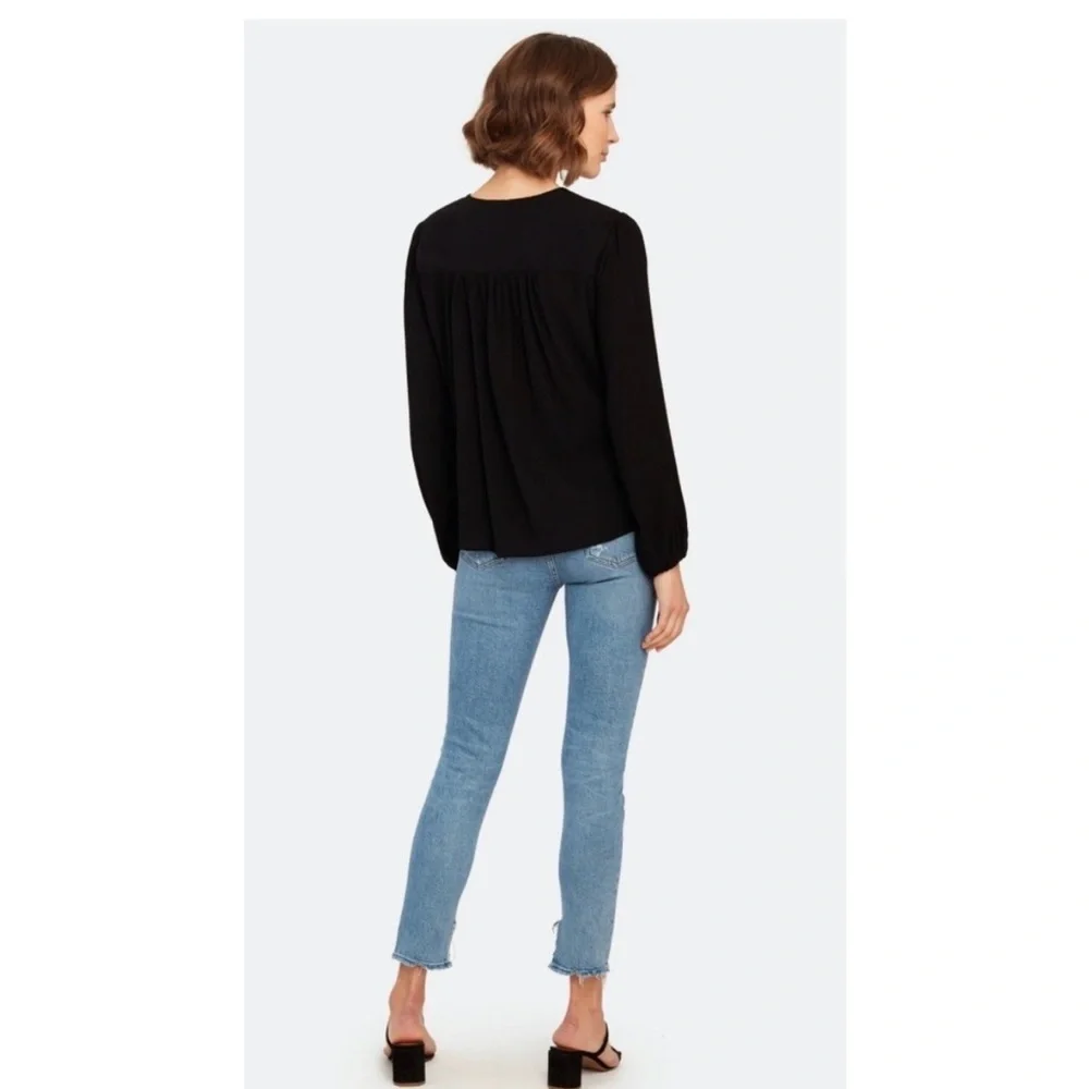 Free People check on it black blouse size small